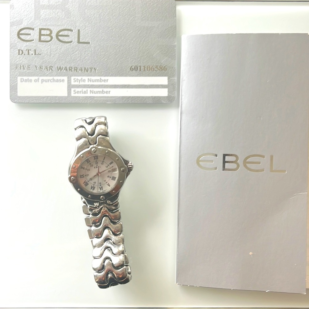 EUC Ebel stainless steel sports watch with quartz movement.